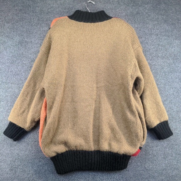 Cervelle Women's Acryclic Mohair Blend Cardigan Multi L Fall Leaf Pattern Knit - Picture 2 of 12